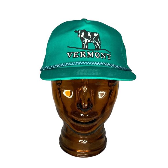 Vintage CSI‎ Vermont Green Dairy Cow Zipper Back Adjustable Trucker Hat Cap - Picture 1 of 7